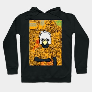 Z NFT - Doodle Magic: Male Character with Dark Blue Tones and Mysterious Animal Eyes Hoodie